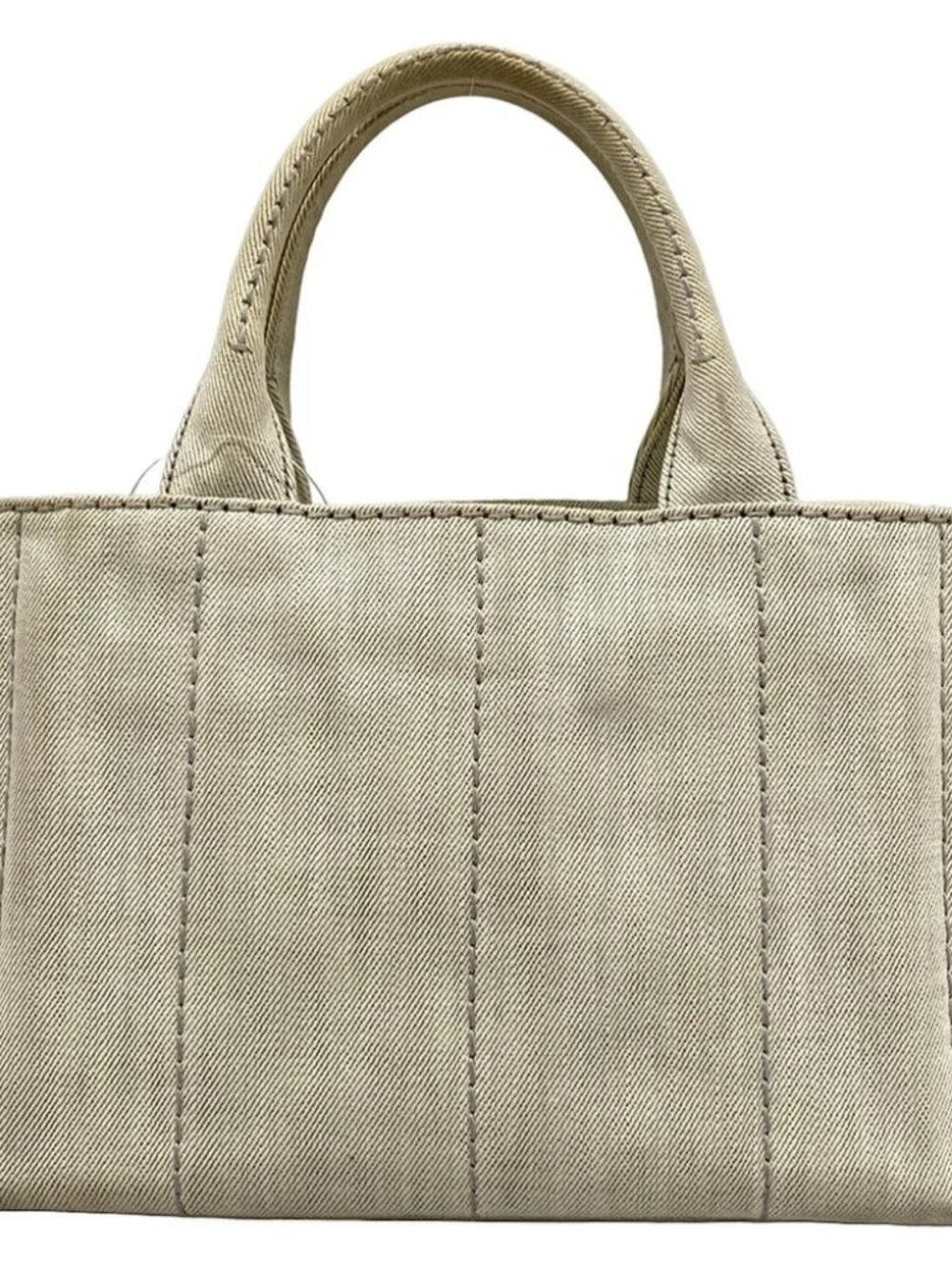 PRADA CANAPA Cream Canvas Tote Bag - Picture 3 of 14